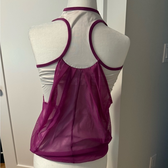 Lucky in Love athletic tank top with sheer overlay. Size XS. - Picture 2 of 7